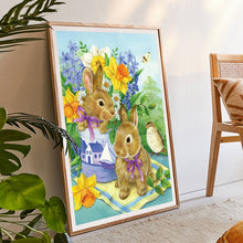 Load image into Gallery viewer, Spring Rabbit Cute Coloring 30x40cm(canvas) Full Round Drill Diamond Painting
