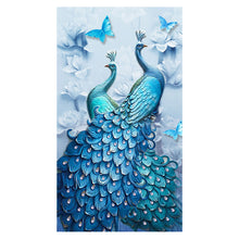 Load image into Gallery viewer, Blue Peafowl 11CT Stamped Cross Stitch Kit 60x100cm(canvas)
