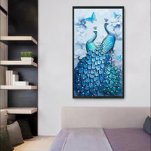 Load image into Gallery viewer, Blue Peafowl 11CT Stamped Cross Stitch Kit 60x100cm(canvas)
