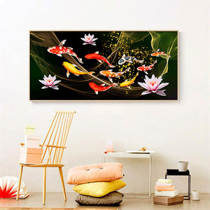 Fish Flower 100x50cm(canvas) Full Round Drill Diamond Painting
