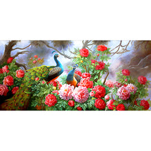 Load image into Gallery viewer, Peacock Peony 100x50cm(canvas) Full Round Drill Diamond Painting
