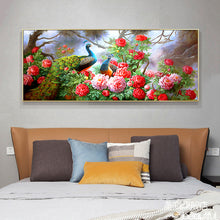 Load image into Gallery viewer, Peacock Peony 100x50cm(canvas) Full Round Drill Diamond Painting
