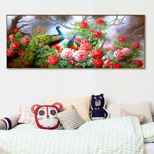 Load image into Gallery viewer, Peacock Peony 100x50cm(canvas) Full Round Drill Diamond Painting
