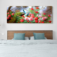 Load image into Gallery viewer, Peacock Peony 100x50cm(canvas) Full Round Drill Diamond Painting
