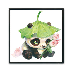 Lotus Panda 11CT Stamped Cross Stitch Kit 50x50cm(canvas)