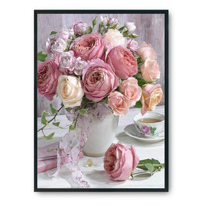 Rose 14CT Stamped Cross Stitch Kit 46x36cm(canvas)