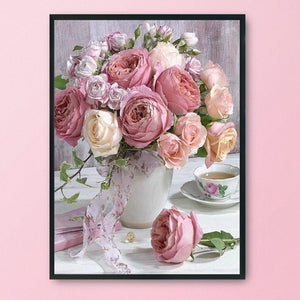 Rose 14CT Stamped Cross Stitch Kit 46x36cm(canvas)