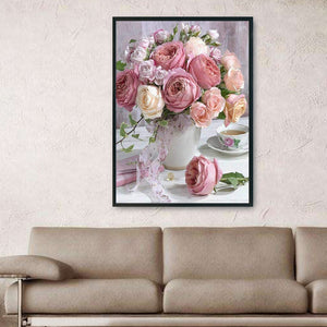 Rose 14CT Stamped Cross Stitch Kit 46x36cm(canvas)