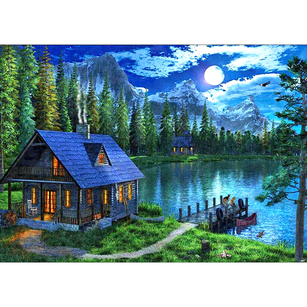 Quiet Town 11CT Stamped Cross Stitch Kit 36x46cm(canvas)