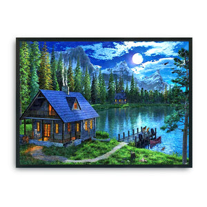 Quiet Town 11CT Stamped Cross Stitch Kit 36x46cm(canvas)