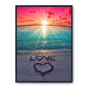 Beach LOVE 11CT Stamped Cross Stitch Kit 36x46cm(canvas)