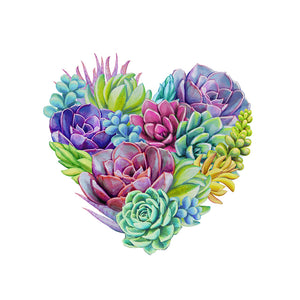 Succulent 11CT Stamped Cross Stitch Kit 40x40cm(canvas)