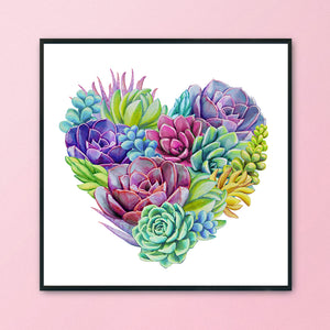 Succulent 11CT Stamped Cross Stitch Kit 40x40cm(canvas)