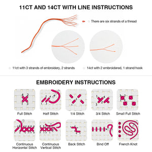 Letter 11CT Stamped Cross Stitch Kit 40x40cm(canvas)