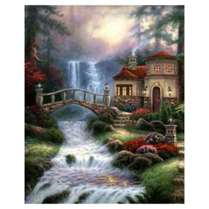 Waterfall 11CT Stamped Cross Stitch Kit 40x50cm(canvas)