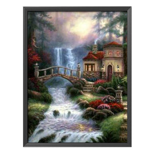 Waterfall 11CT Stamped Cross Stitch Kit 40x50cm(canvas)