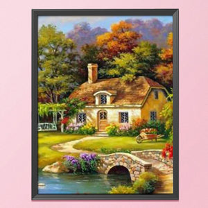 House 11CT Stamped Cross Stitch Kit 40x50cm(canvas)