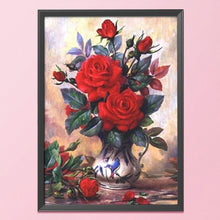 Load image into Gallery viewer, Red Flower 11CT Stamped Cross Stitch Kit 40x50cm(canvas)
