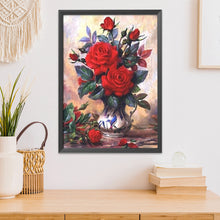 Load image into Gallery viewer, Red Flower 11CT Stamped Cross Stitch Kit 40x50cm(canvas)
