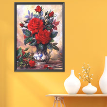 Load image into Gallery viewer, Red Flower 11CT Stamped Cross Stitch Kit 40x50cm(canvas)
