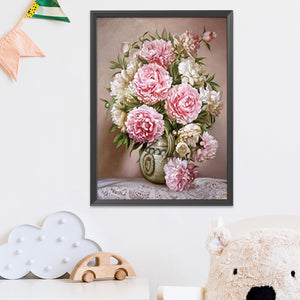 Pink Flower 11CT Stamped Cross Stitch Kit 40x50cm(canvas)