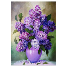 Load image into Gallery viewer, Purple Flower 11CT Stamped Cross Stitch Kit 40x50cm(canvas)
