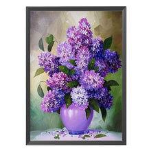 Load image into Gallery viewer, Purple Flower 11CT Stamped Cross Stitch Kit 40x50cm(canvas)
