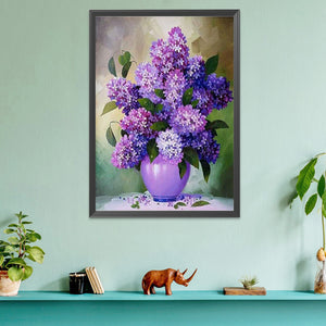 Purple Flower 11CT Stamped Cross Stitch Kit 40x50cm(canvas)