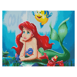 Mermaid 11CT Stamped Cross Stitch Kit 50x40cm(canvas)