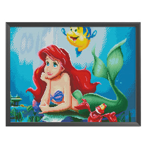 Mermaid 11CT Stamped Cross Stitch Kit 50x40cm(canvas)