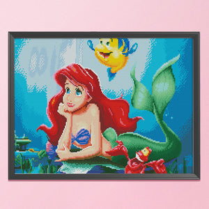 Mermaid 11CT Stamped Cross Stitch Kit 50x40cm(canvas)