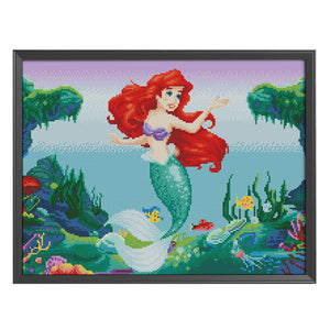 Mermaid 11CT Stamped Cross Stitch Kit 50x40cm(canvas)