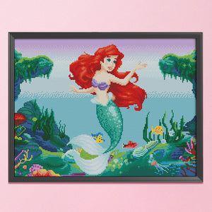 Mermaid 11CT Stamped Cross Stitch Kit 50x40cm(canvas)