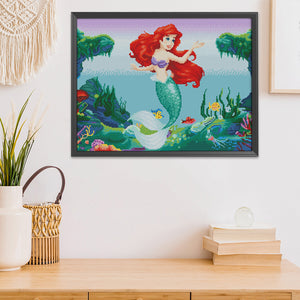 Mermaid 11CT Stamped Cross Stitch Kit 50x40cm(canvas)