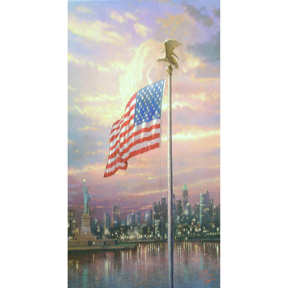 American Flag 45x85cm(canvas) Full Round Drill Diamond Painting