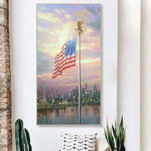 American Flag 45x85cm(canvas) Full Round Drill Diamond Painting