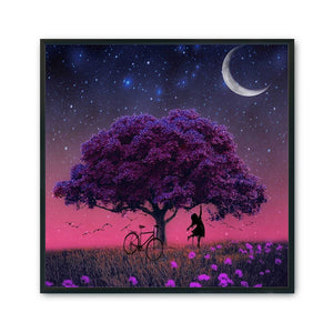 Purple Leaves 11CT Stamped Cross Stitch Kit 50x50cm(canvas)