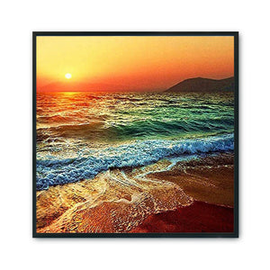 Beach Wave 11CT Stamped Cross Stitch Kit 50x50cm(canvas)