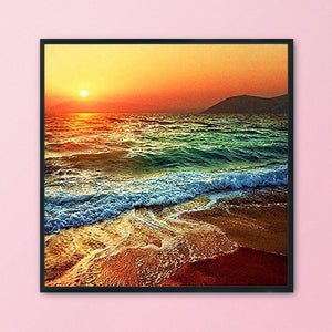 Beach Wave 11CT Stamped Cross Stitch Kit 50x50cm(canvas)