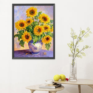 Blooming Sunflower 11CT Stamped Cross Stitch Kit 40x50cm(canvas)