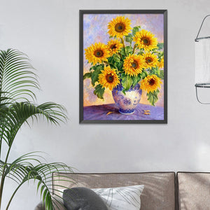 Blooming Sunflower 11CT Stamped Cross Stitch Kit 40x50cm(canvas)