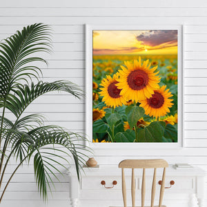 Sunflowers 30x40cm(canvas) Full Round Drill Diamond Painting