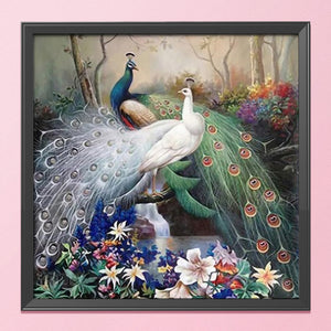Natural Peafowl 11CT Stamped Cross Stitch Kit 46x46cm(canvas)