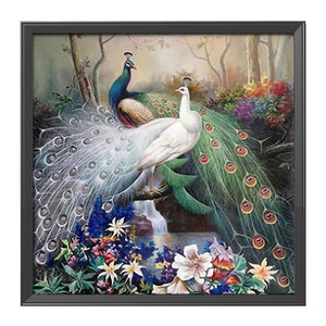 Natural Peafowl 11CT Stamped Cross Stitch Kit 46x46cm(canvas)