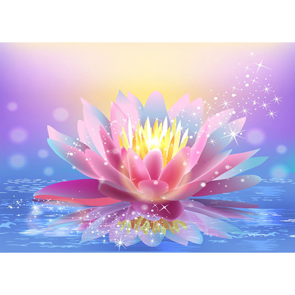 Lotus Flower 40x30cm(canvas) Full Round Drill Diamond Painting