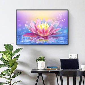 Lotus Flower 40x30cm(canvas) Full Round Drill Diamond Painting