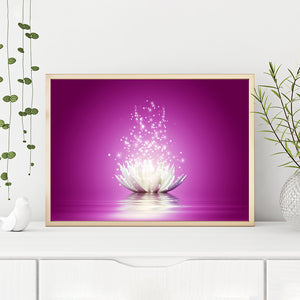 Lotus Flower 40x30cm(canvas) Full Round Drill Diamond Painting