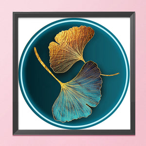 Two Leaves (Blue) 11CT Stamped Cross Stitch Kit 60x60cm(canvas)
