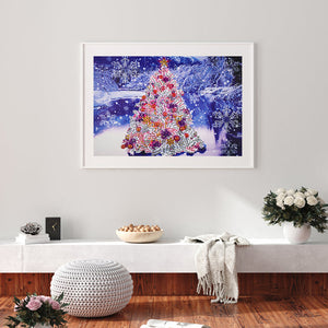 Christmas Tree 40x30cm(canvas) beautiful special shaped drill diamond painting