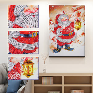 Santa Claus 30x40cm(canvas) beautiful special shaped drill diamond painting